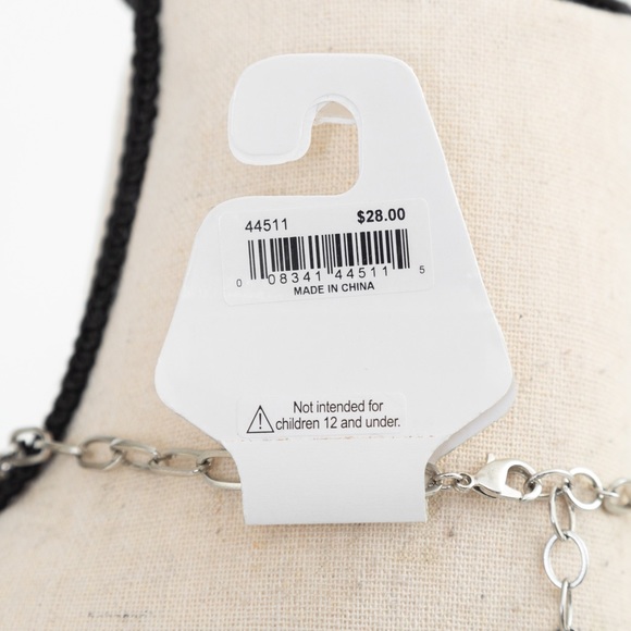 Bold chunky contemporary large beaded metallic silver necklace New Directions - Picture 10 of 10